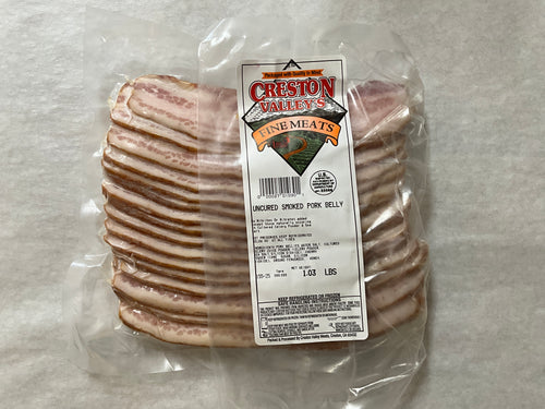 Uncured smoked pork belly - $15.50/lb